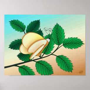 Poster Insetos de Vidro - Pão e Borboleta