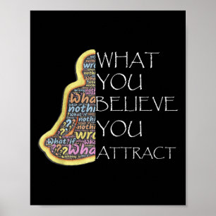 Poster Inspiração cita o que você acredita que atrai