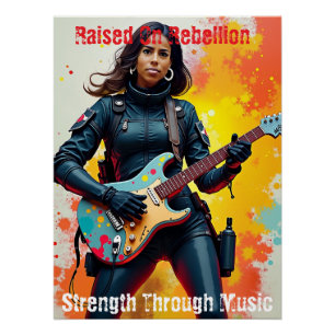 Póster Inspiração de Arte Guitarrista da Soldista Persona