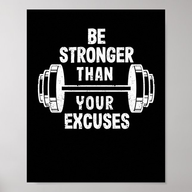Poster Inspiração de Gym Motivacional Seja Mais Forte (Frente)