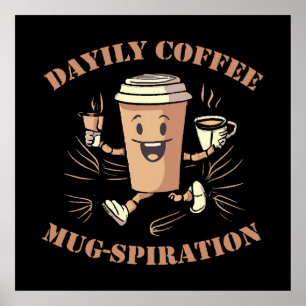 Poster Inspiração Diária de Caneca de Café