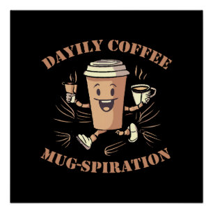 Póster Inspiração Diária de Caneca de Café