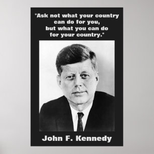 Poster Inspiração inspirador das citações de JFK John