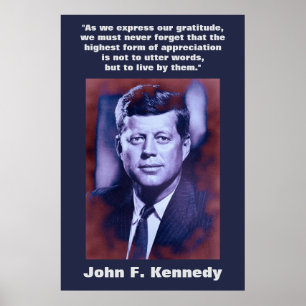 Poster Inspiração inspirador das citações de JFK John