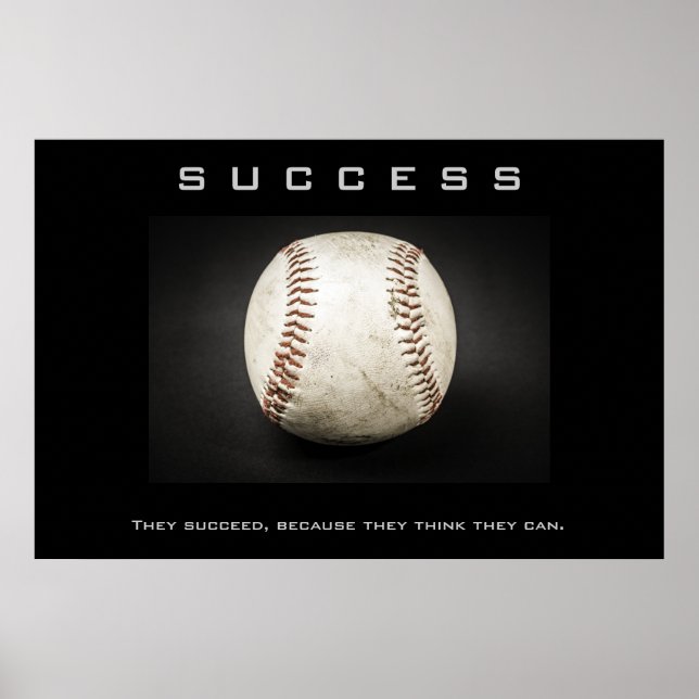 Poster Inspiração Motivacional Baseball Trabalho de arte (Frente)