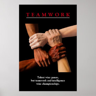 Poster Inspiração Motivacional do trabalho em equipe