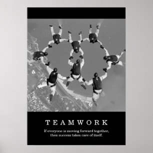 Poster Inspiração Motivacional do Trabalho em equipe Bran