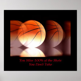 Póster Inspiração no esporte de basquete motivacional