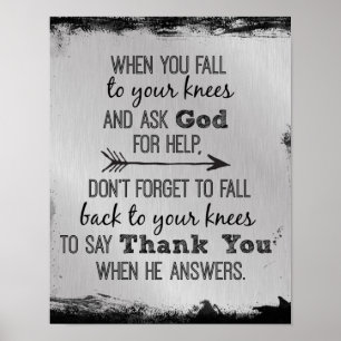 Poster Inspiração Obrigado, Citação de Deus