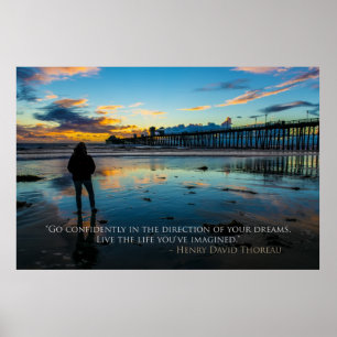 Poster Inspiração Sunset na Cotação de Oceanside Thoreau