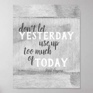 Poster inspiração Will Rogers cita aquarela