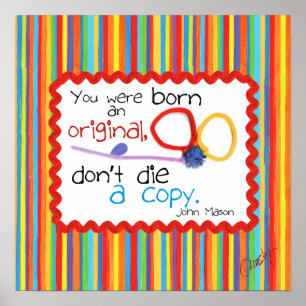 Poster inspiracional com a arte infantil de uma bo