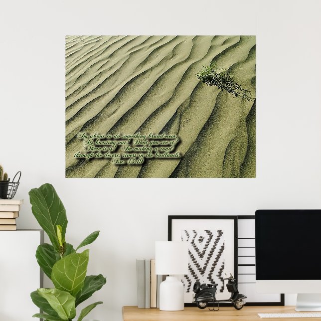 Poster Inspiracional de Escritura do Deserto (Escritório em casa)