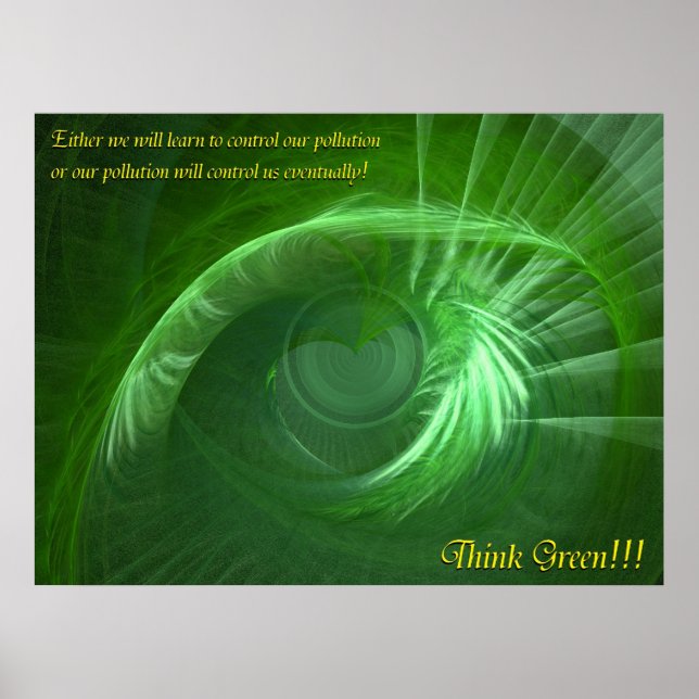 Poster Inspiracional de pense verde (Frente)