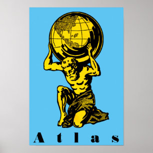 Poster inspirado da mitologia grega do atlas