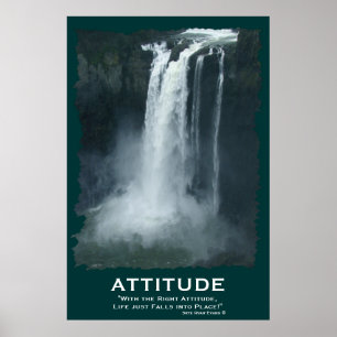 Poster inspirador da ATITUDE da cachoeira de