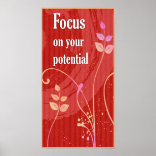 Poster inspirador da atitude Foco-Positiva