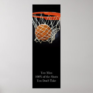 Poster inspirador da porta do basquetebol das