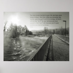 Poster inspirador da vida da ponte das citações 