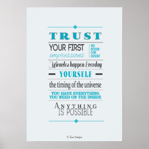 Poster inspirador das citações da confiança