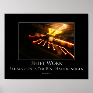 Poster inspirador do trabalho por turnos