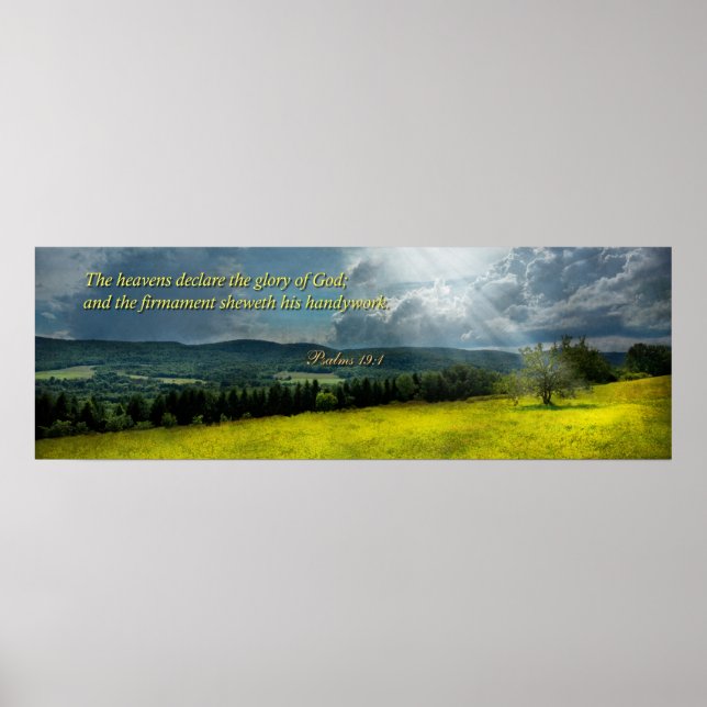 Póster Inspirador - Esperança Eterna - Salmos 19-1 (Frente)