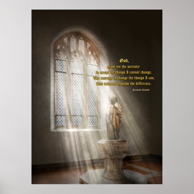 Poster Inspirador - Pai Celestial - Oração da Serenidade (Frente)