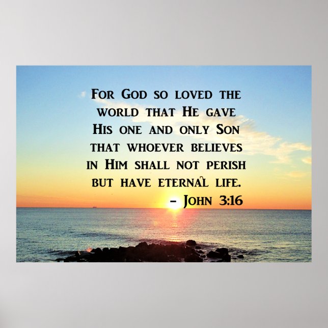 PÓSTER INSPIRANDO JOHN 3:16 DESIGN DE FOTO SUNRISE (Frente)