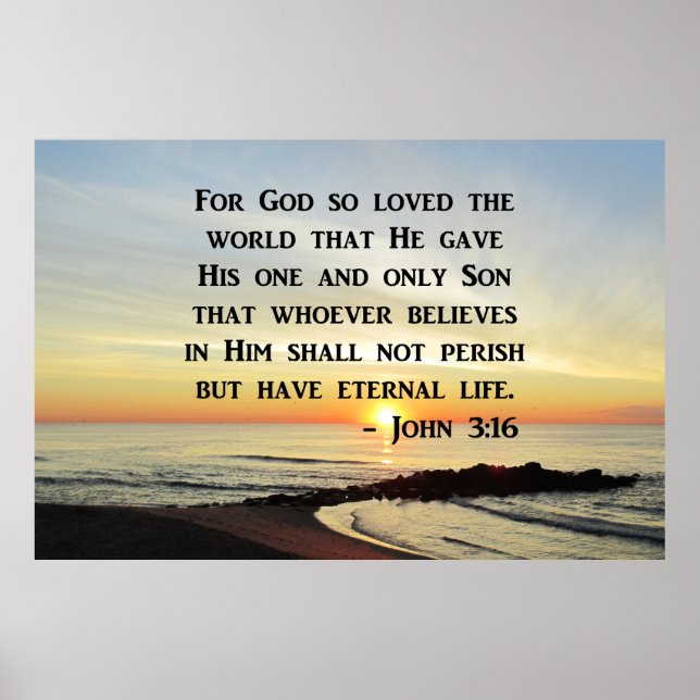 PÓSTER INSPIRANDO JOHN 3:16 DESIGN DE FOTO SUNRISE (Frente)