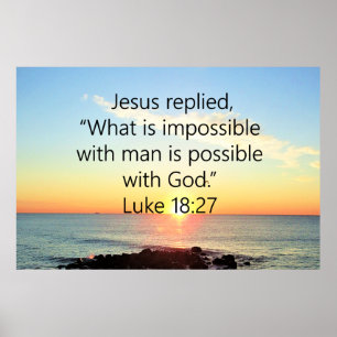 POSTER INSPIRANDO LUKE 18:27 DESIGN DE FOTO SUNRISE