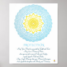 Inspirational Blue Yellow Mandala - Geometria Sagr