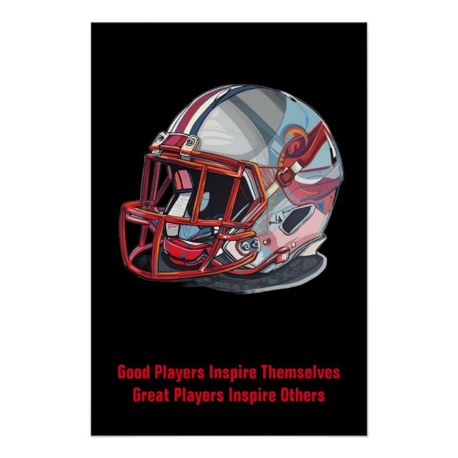 Póster Inspirational Good Players Pop Art Football Helmet (Frente)