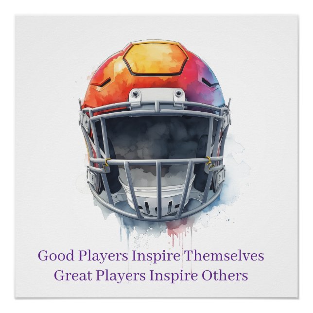 Póster Inspirational Motivational Football Helmet  (Frente)