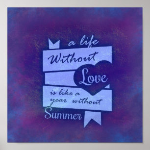 Poster Inspirational Quote on Love on a Purple Watercolor