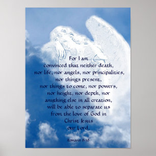 Póster Inspirational Scripture Angel In Clouds, Romans