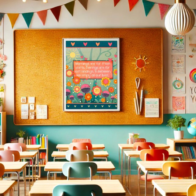 Poster Inspiring Floral Fresh Starts Quote (Criador carregado)