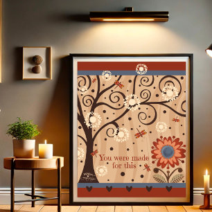 Poster Inspiron Quote Floral Tree Dragonfly Inspirivity