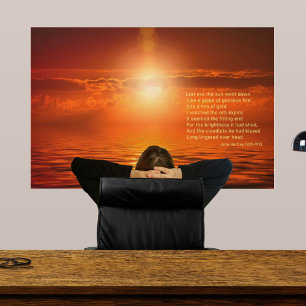 Poster Inspiron Sunset Orange Ouro Sky & Sea Dourado