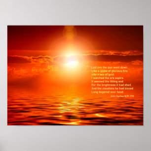 Poster Inspiron Sunset Orange Ouro Sky Sea Dourado SM