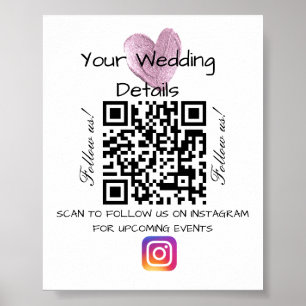 Poster Instagrama de verificação do código qr do glitinho