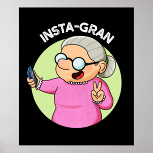 Poster Instagran Funny Social Media Avó Pun Dark BG