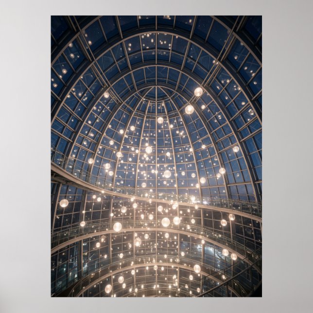 Poster Instalação de Luz de Cúpula Brilhante (Frente)