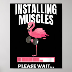 Poster Instalação de músculos Flamingo Exercício Malhação