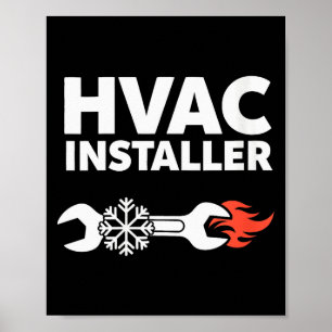 Poster Instaladora de HVAC Feminina Instalador de HVAC En