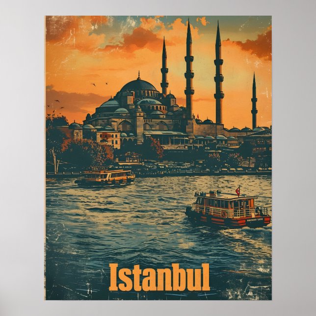 Poster Instantâneo de Istambul: Cartão-postal Vintage (Frente)