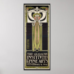 Poster Instituto de Nouveau Glasgow da arte das belas