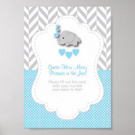 Poster Instrução de jogo de elefante azul