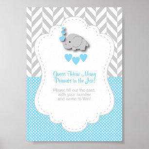 Poster Instrução de jogo de elefante azul