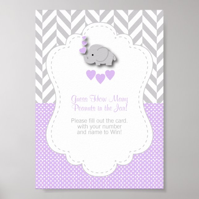 Poster Instrução de Jogo de Elefante Roxo (Frente)