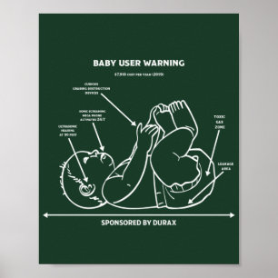 Poster Instrução de Novo papai engraçada Novas instruções
